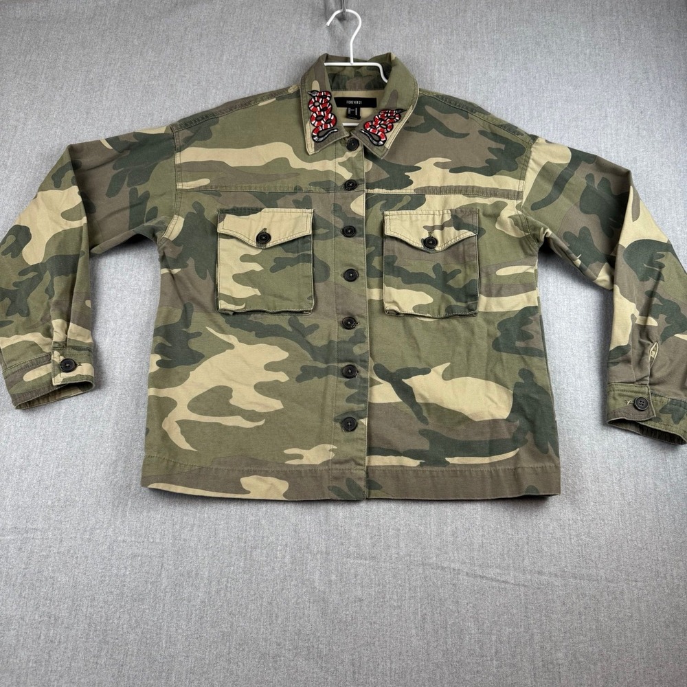Forever 21 camo jacket decorated for Taylor Swift concert Era's Tour Medium‎